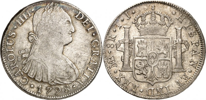 SPANIEN. 
KÖNIGREICH. 
Carlos IV. 1788-1808. 8 Reales 1798 IJ Lima (Peru). CC....