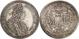 Römisch Deutsches Reich. 
Karl VI. 1711-1740. Reichstaler 1714 Breslau. Belorb. Brb. n.r. / Gekr. Doppeladler. Her. 402, Vh. 256/II, Dv. 1090. FuS.84...