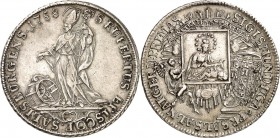 STANDESHERREN-Salzburg, Erzbistum. 
Sigismund III., Graf von Schrattenbach 1753-1771. Konv.-Taler 1758. Engel hält Gnadenbild von Maria Plain&nbsp;/ ...