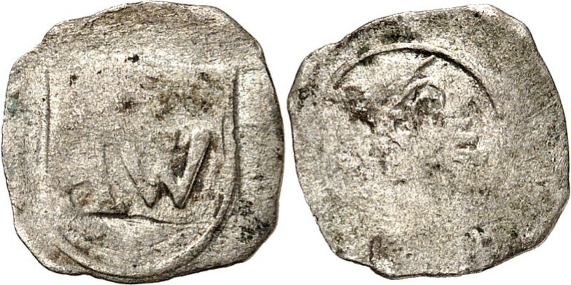 Bayern. 
Ernst I. mit Wilhelm III. 1402-1435. Vierschlagpfennig 0,29g, München....