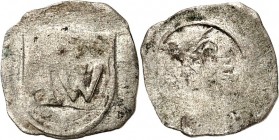 Bayern. 
Ernst I. mit Wilhelm III. 1402-1435. Vierschlagpfennig 0,29g, München. E W im Fadenkreis / Mönchs.-Brb. in Kutte n. l. Witt.&nbsp; 165var., ...