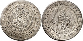 Bayern. 
Maximilian I., als Kurfürst 1623-1651. 1/9 Taler o.J. Rundes Wappen in Ordenskette unter Kurhut / Madonna. Hahn&nbsp; 95, Witt.&nbsp; 918 a....