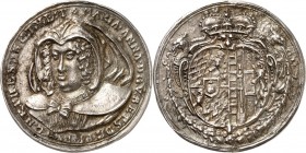 Bayern. 
Maximilian I., als Kurfürst 1623-1651. Medaille o.J. (v. Paul Zeggin) a.s. 2. Gemahlin Maria Anna. Brustb. im Witwenschleier n. halbl./ Wapp...