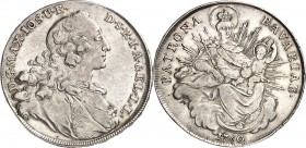 Bayern. 
Maximilian III. Joseph 1745-1777. Konv.-Taler 1760 München. Geharn. Brb. n.r.&nbsp;/ Madonna. Hahn&nbsp; 307, Dv.&nbsp; 1953, Schön&nbsp; 99...