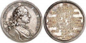 Bayern. 
Maximilian III. Joseph 1745-1777. Suitenmedaille 1768 (v. F. A. Schega) Brustb. n. r. mit Ordensband und Hermelinmantel / Serien-Nr. 18 ü. 1...