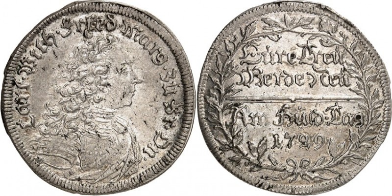 Brandenburg-Ansbach. 
Karl Wilhelm Friedrich 1729-57. Doppelgroschen 1729 Gehar...