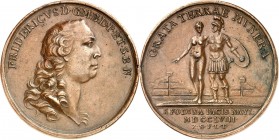 Brandenburg-Bayreuth. 
Friedrich II. 1735-1763. Medaille 1758 (v. G.Laurer) a. d. Ausbeute der Friedrichsgrube zu Nayla (bei Hof). Kopf n.r. / Venus ...