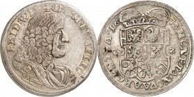 Brandenburg-Preussen. 
Friedrich Wilhelm der große Kurfürst 1640- 1688. 2/3&nbsp;Taler 1675 GD-Z, Minden. Drap. Brb. n.r.&nbsp;/ Kurwappen. v.Schr.&n...