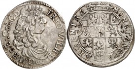 Brandenburg-Preussen. 
Friedrich Wilhelm der große Kurfürst 1640- 1688. 1/3&nbsp;Taler 1674 G-F, Krossen. Brb. im Mantel n.r. / Wappen unter Kurhut. ...