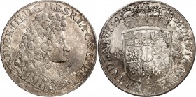 Brandenburg-Preussen. 
Friedrich III. 1688-1701. 2/3&nbsp;Taler 1689 I-E, Magdeburg. Antik geharn. Brb. n.r.&nbsp;/ Kurwappen. v.Schr.&nbsp; 166, Dv....