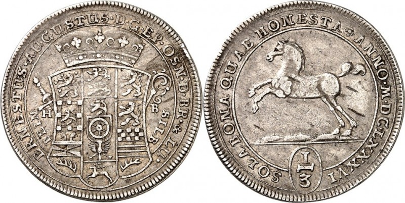 Braunschweig-Calenberg-Hannover. 
Ernst August 1679-1698. 1/3 Taler Feinsilber ...