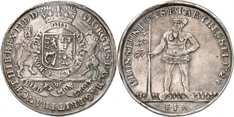 Braunschweig-Calenberg-Hannover. 
Georg I. (1698-)1714-1727. Reichstaler 1724 C...