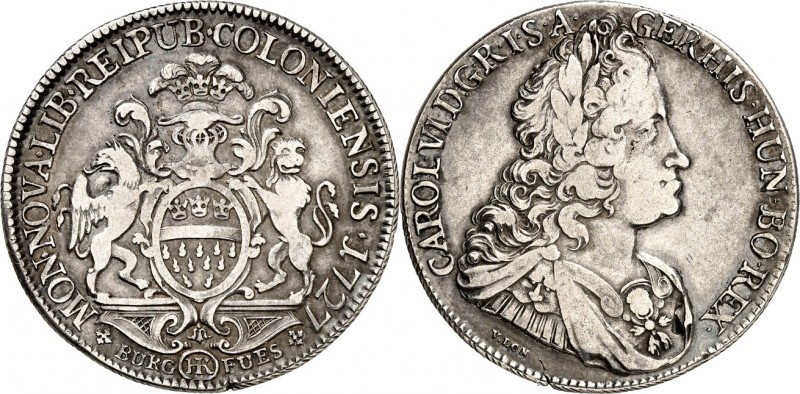 Köln-Freie Reichsstadt. 
z.Z. Karl VI. 1711-1740. Taler 1727 nach burgundischem...