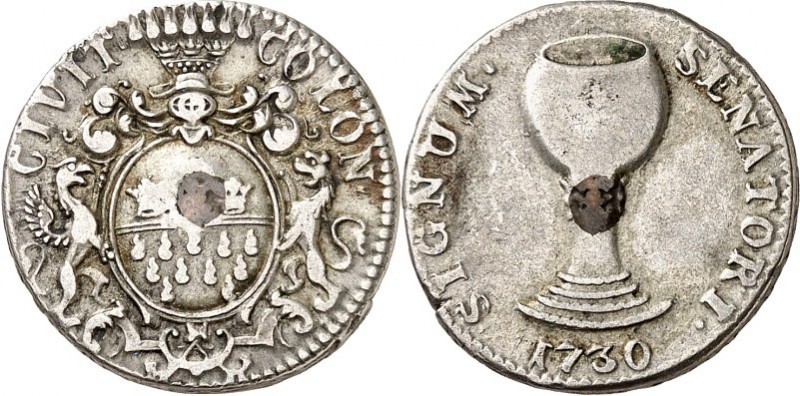 Köln-Freie Reichsstadt. 
z.Z. Karl VI. 1711-1740. Ratszeichen o.J. (um 1730). N...