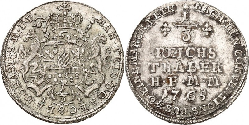 Münster-Bistum. 
Maximilian Friedrich von Königseck 1762-1784. 1/3 Taler = 1/4 ...