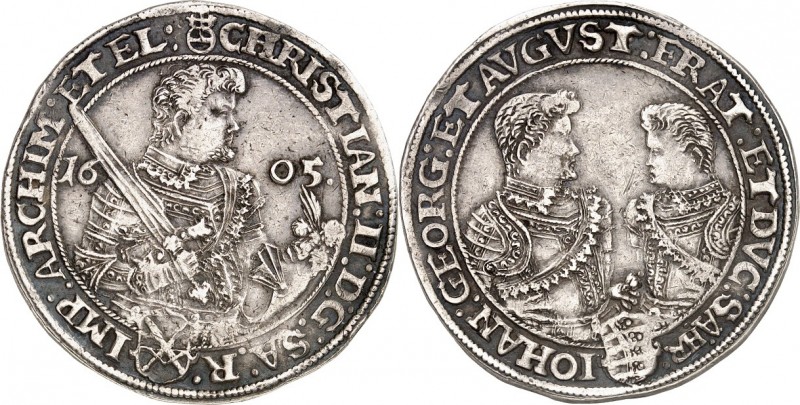 Sachsen-Albertinische Linie, nach 1547 Kurlinie. 
Christian II., Johann Georg I...