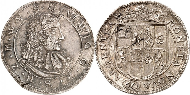 Solms-Hohensolms. 
Ludwig 1668-1707. Gulden (60 Kreuzer) o.J. Hohensolms. Brb. ...