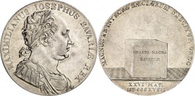 Bayern. 
Maximilian I. Joseph (1799-)1806-1825. Konv.-Taler 1818 Verfassung. AKS 59, J. 15, Th. 45, Witt. 2595. . 


ss-vz