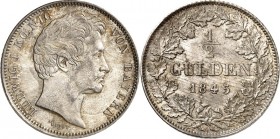 Bayern. 
Ludwig I. 1825-1848. 1/2 Gulden 1845. AKS 79, J. 61. . 


vz-