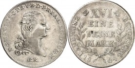 Berg. 
Maximilian Josef 1799-1806. Bergischer Reichstaler 1806. AKS. 1, J. 163. . 


ss+