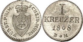 Fürstprimatische Staaten. 
Karl Theodor von Dalberg 1806-1810. Kreuzer 1808. AKS&nbsp; 3, J.&nbsp; 2a. . 


vz-St