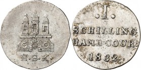 Hamburg, Stadt. 
1 Schilling 1832. AKS&nbsp; 16, J.&nbsp; 42. . 


l. Schrf. vz