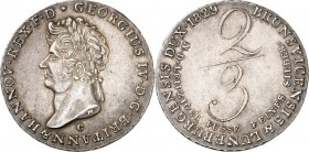 Hannover, Kgr.. 
Georg IV. 1820-1830. 2/3 Taler 1829 C. AKS&nbsp; 39, J.&nbsp; 24a, K.&nbsp; 208. . 


l.Kratzer,vz