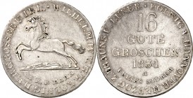 Hannover, Kgr.. 
Wilhelm IV. 1830-1837. 16 Gute Groschen Feinsilber 1834 A, sign. W. AKS&nbsp; 66, J.&nbsp; 33e. . 


berieben,ss