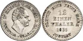 Hannover, Kgr.. 
Wilhelm IV. 1830-1837. 1/12 Taler 1835. AKS&nbsp; 71, J.&nbsp; 47. . 


Rf.,vz