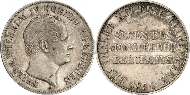 Preussen. 
Friedrich Wilhelm IV. 1840-1861. Vereinstaler 1850 Ausbeute Mansfeld...