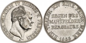 Preussen. 
Friedrich Wilhelm IV. 1840-1861. Taler 1853 Ausbeute Mansfeld. AKS&nbsp; 77, J.&nbsp; 261, Th.&nbsp; 81. . 


ss+