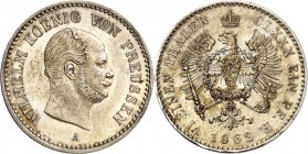 Preussen. 
Wilhelm I. 1861-1888. 1/6 Taler 1862&nbsp;A. AKS&nbsp; 100, J.&nbsp; 91, Neum.&nbsp; 7. . 


vz/St