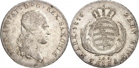 Sachsen, Königreich. 
Friedrich August I. (1763-)1806-1827. Konv.-Taler 1816 IGS. AKS&nbsp; 12, J.&nbsp; 22, Th.&nbsp; 293, Dv.&nbsp; 854. . 


vz...