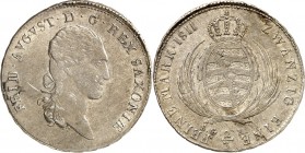 Sachsen, Königreich. 
Friedrich August I. (1763-)1806-1827. 2/3 Taler (1/2 Konv.-Taler) 1811 S.G.-H. AKS&nbsp; 32, J.&nbsp; 11. . 


ss