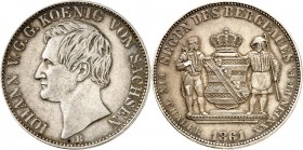 Sachsen, Königreich. 
Johann 1854-1873. Vereinstaler 1861 Ausbeute. AKS&nbsp; 135, J.&nbsp; 127, Th.&nbsp; 349. . 


ss+