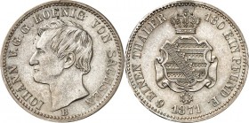 Sachsen, Königreich. 
Johann 1854-1873. 1/6 Taler 1871B. AKS&nbsp; 142, J.&nbsp; 113. . 


vz