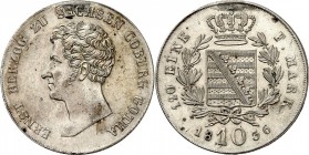 Sachsen-Coburg-Gotha. 
Ernst I. 1806-1844. 10 Kreuzer 1836. AKS&nbsp; 80, J.&nbsp; 260. . 


Hksp.