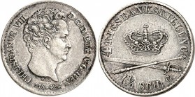 Schleswig/-Holstein. 
Christian VIII. von Dänemark 1839-1848. 4 Rigsbankschilling 1842 VS. AKS&nbsp; 19, J.&nbsp; S.189. . 


ss
