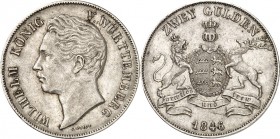 Württemberg. 
Wilhelm I. 1816-1864. Doppelgulden 1846. AKS&nbsp; 76, J.&nbsp; 72, Th.&nbsp; 437. K./R.&nbsp;89.. 


ss+