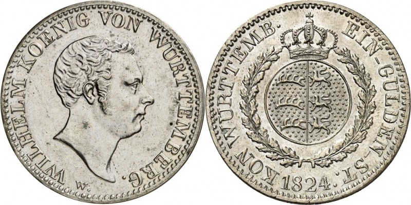 Württemberg. 
Wilhelm I. 1816-1864. Gulden 1824. AKS&nbsp; 79, J.&nbsp; 48. . ...