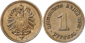 KAISERREICH-Kleinmünzen. 
1&nbsp;Pfennig 1875C Cu. Alter Adler. J.&nbsp; 1. . 


vz