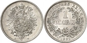 KAISERREICH-Kleinmünzen. 
1&nbsp;Mark 1881D Alter Adler. J.&nbsp; 9. . 


St