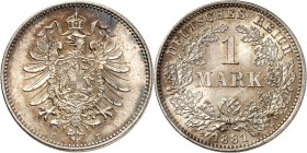 KAISERREICH-Kleinmünzen. 
1&nbsp;Mark 1881E Alter Adler. J.&nbsp; 9. . 


St-