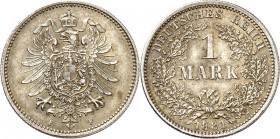 KAISERREICH-Kleinmünzen. 
1&nbsp;Mark 1881F Alter Adler. J.&nbsp; 9. . 


vz-St