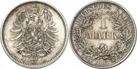 KAISERREICH-Kleinmünzen. 
1&nbsp;Mark 1887A Alter Adler. J.&nbsp; 9. . 


vz-St