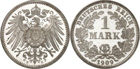 KAISERREICH-Kleinmünzen. 
1&nbsp;Mark 1909E Neuer Adler. J.&nbsp; 17. . 


P.P.