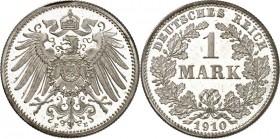 KAISERREICH-Kleinmünzen. 
1&nbsp;Mark 1910E Neuer Adler. J.&nbsp; 17. . 


P.P. winz. Druckst.vor 1, P.P.