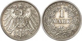 KAISERREICH-Kleinmünzen. 
1&nbsp;Mark 1913J Neuer Adler. J.&nbsp; 17. . 


vz
