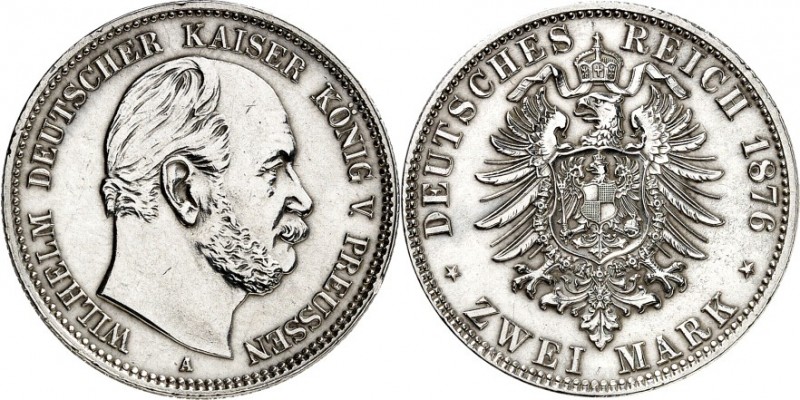 KAISERREICH. 
PREUSSEN, Königreich. 
2 Mark 1876A Wilhelm I. J. 96. . 


kl...