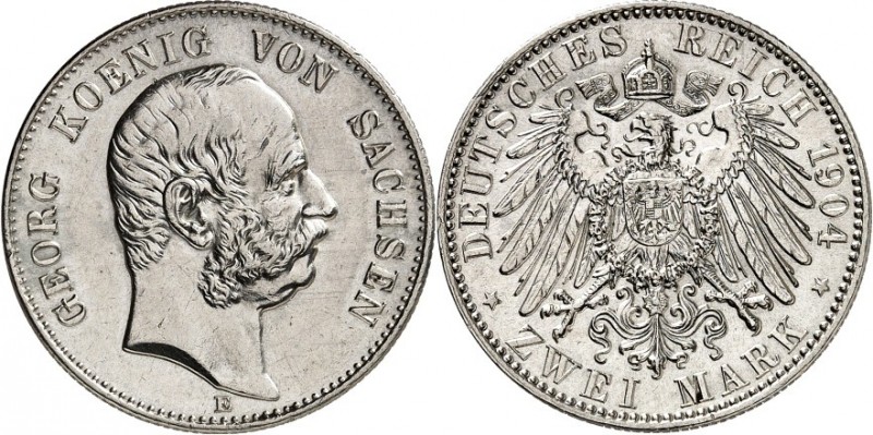 KAISERREICH. 
SACHSEN, Königreich. 
2 Mark 1904 Georg. J. 129. . 


vz